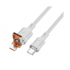 Кабель Hoco U131 2в1 USB/ Type-C to Type-C 1.2m gray