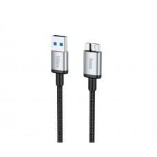 Мультимедійний кабель Hoco US10 USB to Micro USB3.0 5Gbit/s 0.5m black