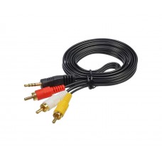 Мультимедійний кабель TRS Jack 3.5 to 3RCA 1.5m black