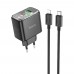 Сетевое зарядное устройство Hoco CS42A USB/ Type-C PD 30W QC black + кабель Type-C to Lightning