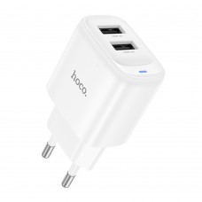 Мережевий зарядний пристрій Hoco C141A 2 USB white