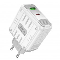 Мережевий зарядний пристрій Hoco C138A USB/ Type-C PD 65W white