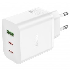 Сетевое зарядное устройство Hoco N51 USB/ 2 Type-C PD 65W white