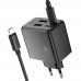 Мережевий зарядний пристрій Hoco CS19A 2 USB/2 Type-C PD 65W black + кабель Type-C to Type-C
