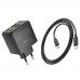 Мережевий зарядний пристрій Hoco CS19A 2 USB/2 Type-C PD 65W black + кабель Type-C to Type-C