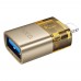 Адаптер перехідник Hoco UA36 Lightning to USB gold