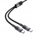 Кабель Hoco U139 2в1 Type-C to Type-C/ Type-C PD 100W 1.2m black