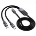 Кабель Hoco U139 2в1 Type-C to Type-C/ Type-C PD 100W 1.2m black