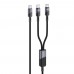 Кабель Hoco U139 2в1 Type-C to Type-C/ Type-C PD 100W 1.2m black
