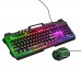 Комплект клавіатура та миша Hoco DI16 (ENG/ РУС) з RGB підсвічуванням black
