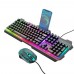Комплект клавіатура та миша Hoco DI16 (ENG/ РУС) з RGB підсвічуванням black