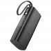 Мережевий зарядний пристрій Hoco J148 з вбудованим Power Bank 5000mAh PD 20W + кабель Type-C black