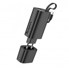 Мережевий зарядний пристрій Hoco J148 з вбудованим Power Bank 5000mAh PD 20W + кабель Type-C black