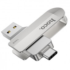 USB флешка Hoco UD10 16GB з двома роз’ємами USB 3.0 та Type-C  Металевий корпус флеш-накопичувача Hoco UD10 16GB  Поворотна USB флешка Hoco UD10 для смартфонів та ноутбуків  Високошвидкісна флешка Hoco UD10 16GB з USB 3.0  Компактна флешка Hoco UD10 16GB 