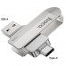USB флешка Hoco UD10 16GB з двома роз’ємами USB 3.0 та Type-C  Металевий корпус флеш-накопичувача Hoco UD10 16GB  Поворотна USB флешка Hoco UD10 для смартфонів та ноутбуків  Високошвидкісна флешка Hoco UD10 16GB з USB 3.0  Компактна флешка Hoco UD10 16GB 