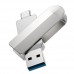 USB флешка Hoco UD10 16GB з двома роз’ємами USB 3.0 та Type-C  Металевий корпус флеш-накопичувача Hoco UD10 16GB  Поворотна USB флешка Hoco UD10 для смартфонів та ноутбуків  Високошвидкісна флешка Hoco UD10 16GB з USB 3.0  Компактна флешка Hoco UD10 16GB 