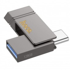 USB флеш накопичувач Hoco UD14 128GB 2 в 1 USB 3.2/ Type-C металевий metal gray