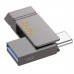 USB флеш накопичувач Hoco UD14 128GB 2 в 1 USB 3.2/ Type-C металевий metal gray