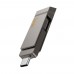 USB флеш накопичувач Hoco UD15 256GB 2 в 1 USB 3.2/ Type-C металевий metal gray