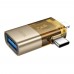 Адаптер переходник Hoco UA36E 2в1 Lightning/ Type-C to USB gold