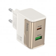 Мережевий зарядний пристрій Hoco CS73A USB/ Type-C PD 30W QC white