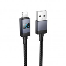 Кабель Hoco X118 USB to Lightning з дисплеєм black