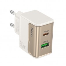 Мережевий зарядний пристрій Hoco CS71A USB/ Type-C PD QC white