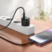 Мережевий зарядний пристрій Hoco N65 USB/ Type-C PD QC black + кабель Type-C to Lightning