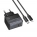 Мережевий зарядний пристрій Hoco CS72A Type-C PD 30W midnight black + кабель Type-C to Lightning