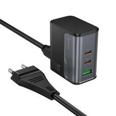Мережевий зарядний пристрій Hoco CS76A USB/ 2 Type-C PD 70W midnight black
