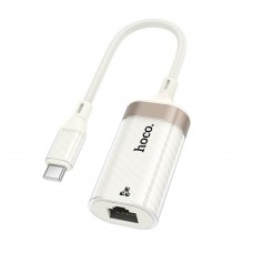 Адаптер переходник Hoco UA41B Type-C to RJ-45 100 mbps apricot