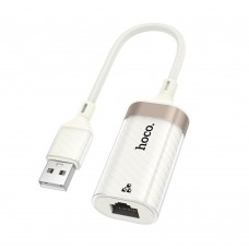 Адаптер переходник Hoco UA41 USB to RJ-45 100 mbps apricot