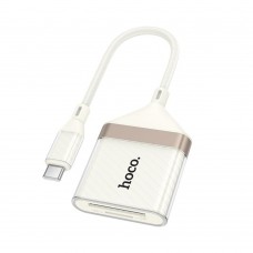 Адаптер переходник Hoco UA40A 2-in-1 Type-C to TF/SD apricot