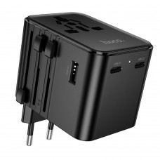 Зарядний пристрій Hoco AC30 2 USB/ 2 Type-C CN to EU black