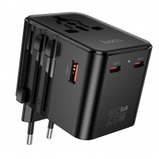 Мережевий зарядний пристрій Hoco AC31 USB/ 2 Type-C PD 25W black