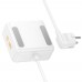 Мережевий зарядний пристрій подовжувач Hoco AC28 USB/ 3 Type-C PD 45W 2 розетки 2m white