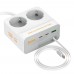 Мережевий зарядний пристрій подовжувач Hoco AC28 USB/ 3 Type-C PD 45W 2 розетки 2m white
