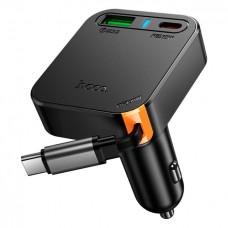 Автомобильное зарядное устройство Hoco NZ18 USB/ Type-C PD 65W с кабелем Type-C black