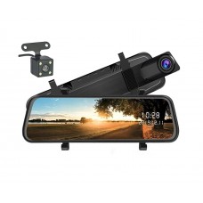 Дзеркало-відеореєстратор V10 (K2) HD 1080P, LCD 9.66", кут огляду 170 гр, з камерою заднього виду, сенсорний дисплей