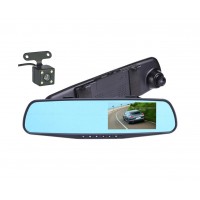 Дзеркало-відеореєстратор V5 (A60) FHD 1080P, кут огляду 170 гр, LCD 4.3", TF card 32 Gb/Class 10 з камерою заднього виду