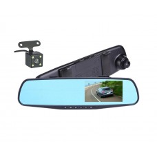 Дзеркало-відеореєстратор V5 (A60) FHD 1080P, кут огляду 170 гр, LCD 4.3", TF card 32 Gb/Class 10 з камерою заднього виду