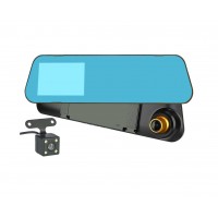 Дзеркало-відеореєстратор V6 (A70) T1 FHD 1080P, LCD 4.3", TF card 32 Gb/Class 10 c камерою заднього виду