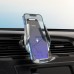 Автодержатель с беспроводной зарядкой Hoco S14 + Wireless silver