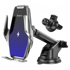 Автотримач із бездротовою зарядкою Hoco S14 + Wireless silver