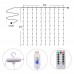 Светодиодная гирлянда штора USB, медная нить, разноцветная, 3x2 м, 8 режимов, с пультом