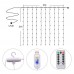 Светодиодная гирлянда штора USB, медная нить, разноцветная, 3x3 м, 8 режимов, с пультом