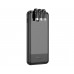 Power bank Hoco J114 10000mAh с дисплеем + кабеля 3в1 Type-C/ Lightning/ MicroUSB black