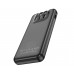 Power bank Hoco J114 10000mAh з дисплеєм + кабелі 3в1 Type-C/ Lightning/ MicroUSB black