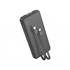 Power bank Hoco J118 10000mAh + кабелі 2в1 Type-C/ Lightning black