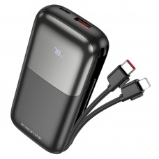 Power bank Borofone BJ62 10000mAh 22.5W+PD20W + кабелі 2в1 Type-C/ Lightning чорний